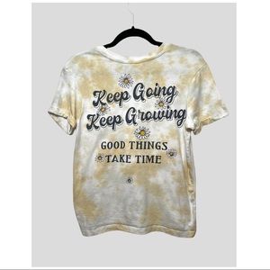 VIBE N | YELLOW TIE DYE KEEP GROWING CROPPED BABY TEE